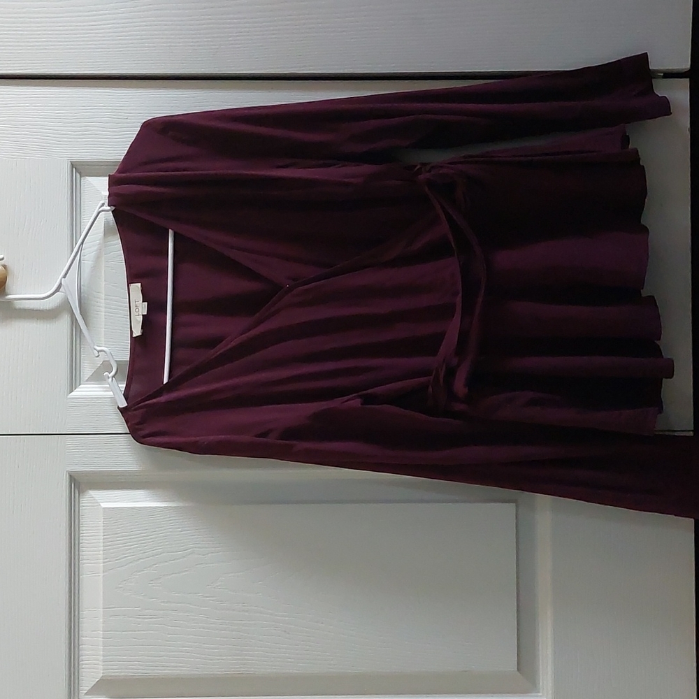 LOFT WRAP BLOUSE WITH TIE WAIST